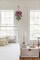 Fake Hanging Flowers with Basket, Artificial Morning Glory Hanging Plants Faux Spring Flowers(Pink Purple)